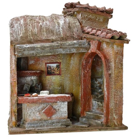 Bottega pizzero con horno 20x14,5x22,5 h Mondo Presepi