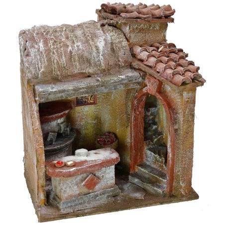 Bottega pizzaiolo con forno 20x14,5x22,5 h Mondo Presepi