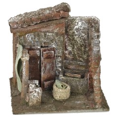 Courtyard with washhouse and arch 11.5x9x11 cm h for statues of