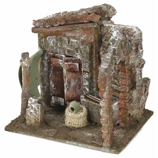 Cortile con lavatoio e arco cm 11,5x9x11 h per statue da 6 cm