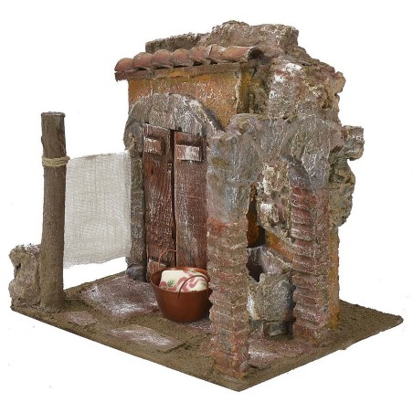 Cortile con lavatoio e arco cm 19,5x14,5x17 h per statue da 10