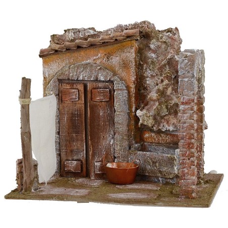 Courtyard with washhouse and arch cm 24x17.5x21 h for statues
