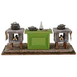 Kitchen with accessories for presepe 22x10x8 h. 