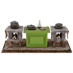 Cucina con accessori per presepe 22x10x8 h. per statue 12 cm 2