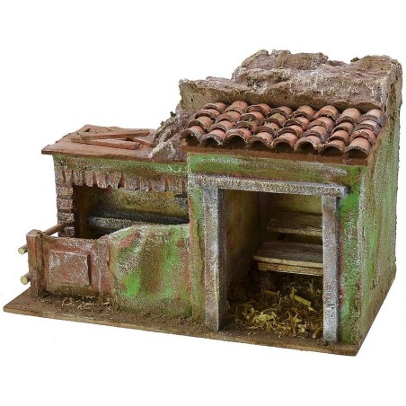 Doble establo con recinto de 27x15x18 cm h Mundo Pesebres