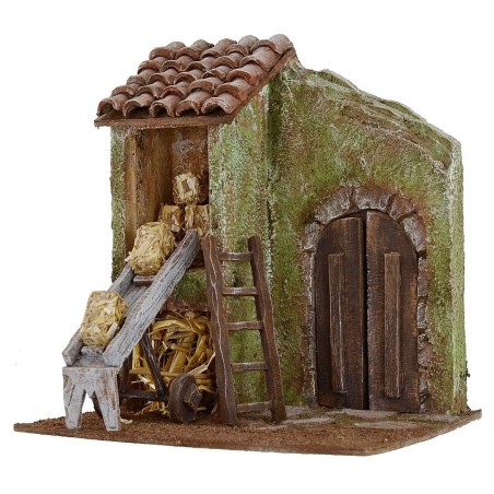 Facciata con fienile ed abitazione annessa cm 19,5x15x21,5 h