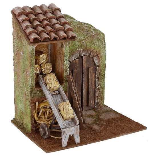 Fachada con granero y vivienda anexa cm 19,5x15x21,5 h