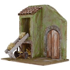 Fienile con carrello trasportatore cm 24x17,5x25 h per statue 2