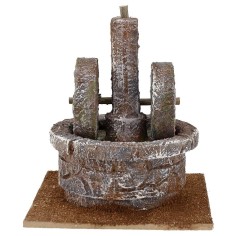 Molino de piedra para belén de 13x13x16 cm de alto, para 2