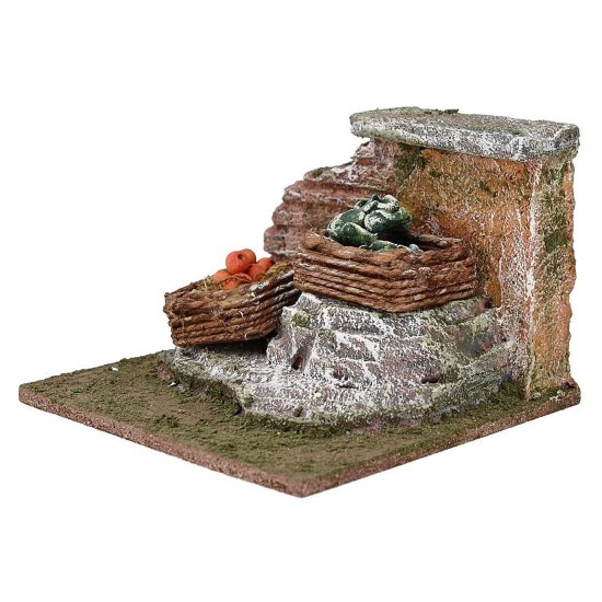 Murete con cestas de verduras cm 12x11,5x8 h.