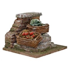 Murete con cestas de verduras para belén cm 10x9x7 h.