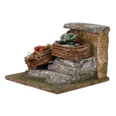 Muretto con cesti di verdura per presepe cm 10x9x7 h. Mondo 2