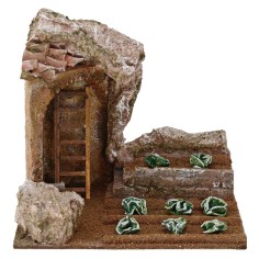 Huerto para belén con arco de 19,5x14,5x18 cm de altura para