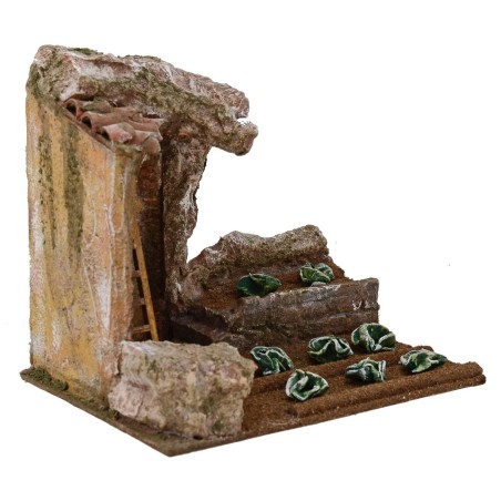 Huerto para belén con arco de 19,5x14,5x18 cm de altura para