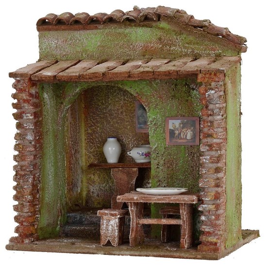Tavern with pergola cm 19.5x14.5x21.5 h for statues cm 10