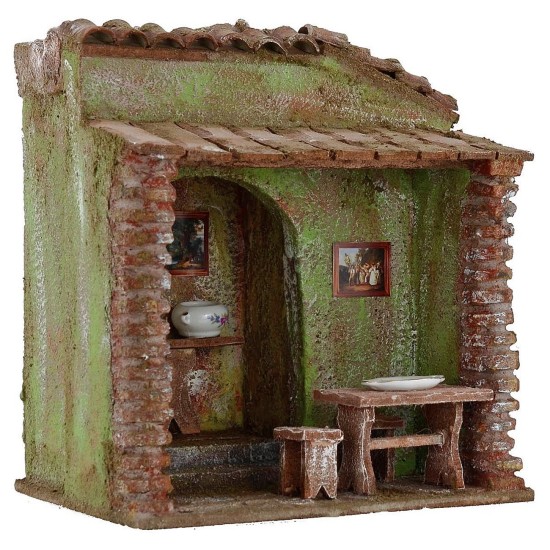 Tavern with pergola cm 19.5x14.5x21.5 h for statues cm 10