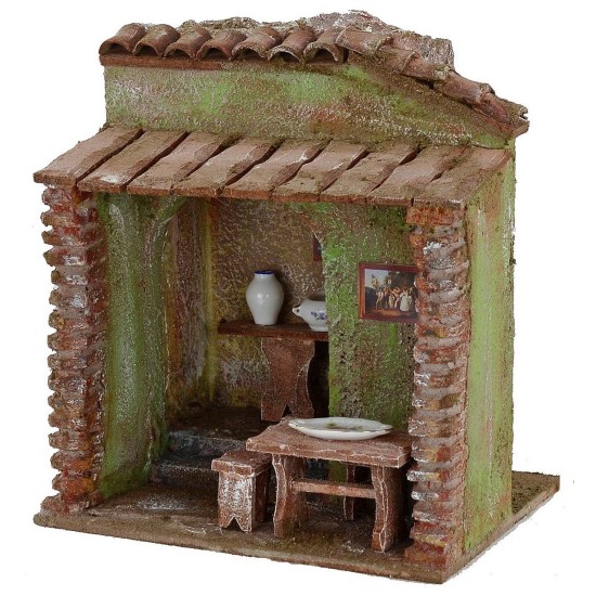 Tavern with pergola cm 19.5x14.5x21.5 h for statues cm 10