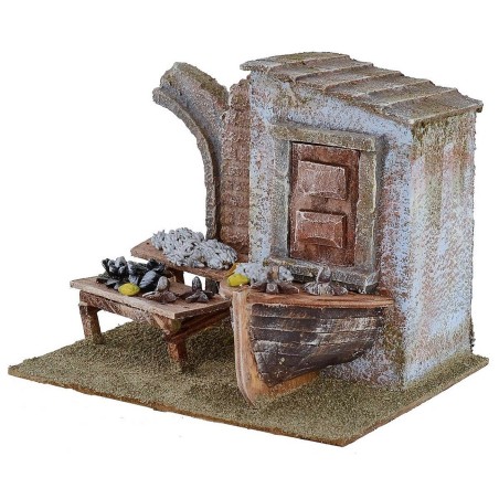 Fish market with wreck cm 19.5x14.5x15.4 h for statues 10