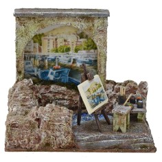 Painter at port 20x14, 5x16 h. for statues 10 cm 2