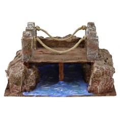 Puente de madera sobre arroyo modular de 19,5x14,5x10 cm h