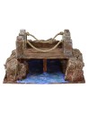 Puente de madera sobre arroyo modular de 19,5x14,5x10 cm h
