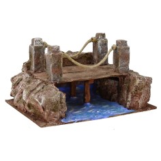 Puente de madera sobre arroyo modular de 19,5x14,5x10 cm h 2