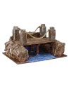 Puente de madera sobre arroyo modular de 19,5x14,5x10 cm h