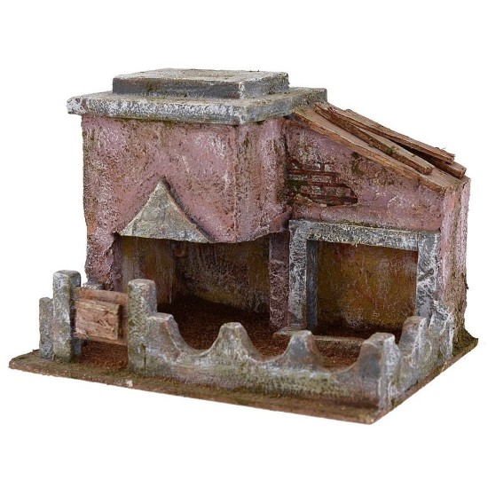 Porcilaia for presepe cm 20x14, 5x13 h. for statues 10 cm
