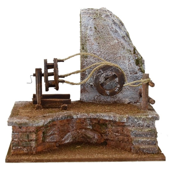 Ruota da cordaio a mano cm 20x14,5x18 h. per statue 10 cm Mondo