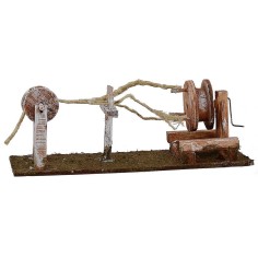 Rueda de cordelero a mano de 19,5x7x7,5 cm de altura para estatuas de 10 cm Mundo