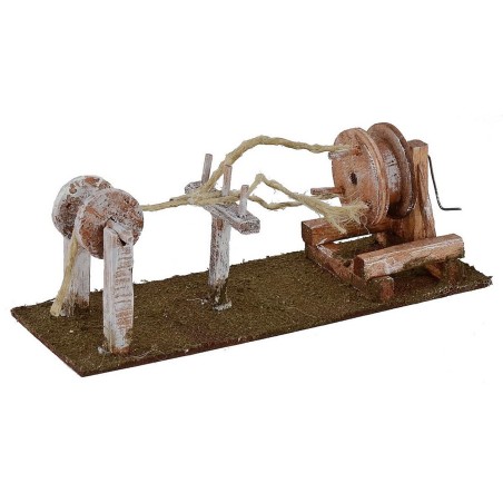 Rueda de hilandero a mano cm 19,5x7x7,5 h para estatuas cm 10