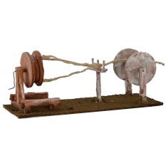 Ruota manuale da cordaio cm 24x9x9,5 h per statue cm 12 Mondo