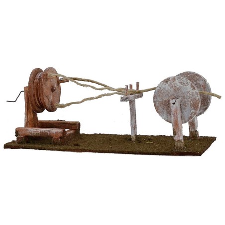 Hand wheel for rope maker 24x9x9.5 h for statues 12 cm
