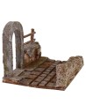 Road with arch-door and detached fence raised for presepe