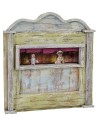 Green Theater with puppets cm 17x6,5x18,5 h for statues 10-12 cm