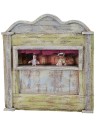 Green Theater with puppets cm 17x6,5x18,5 h for statues 10-12 cm