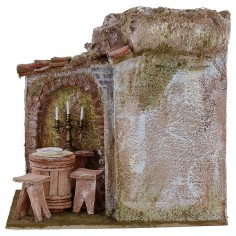 Vineria con dehor cm 19,5x14,5x19,4 h per statue 10 cm Mondo 2