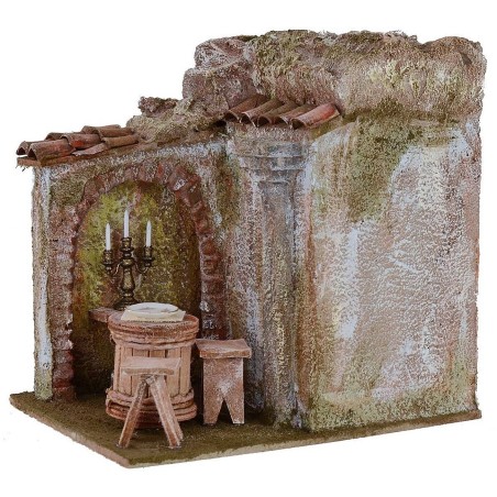 Vinoteca con terraza de 19,5x14,5x19,4 h para estatuas de 10 cm