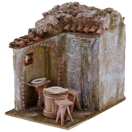 Vineria con dehor cm 24x17,5x23 h per statue 12 cm Mondo Presepi