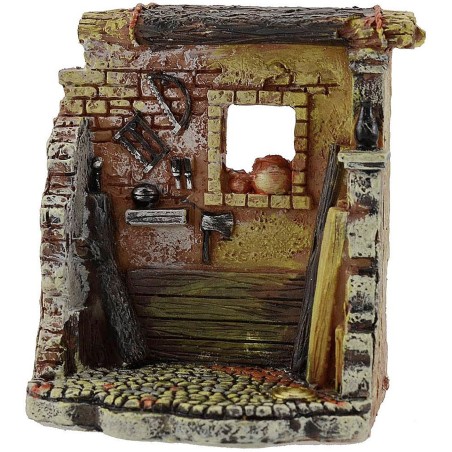 Bottega del falegname in resina cm 8,5x5,5x10 h. Mondo Presepi