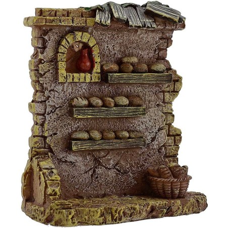 Tienda del panadero en resina de 9,5x4x10 cm de altura. Mundo Pesebres.