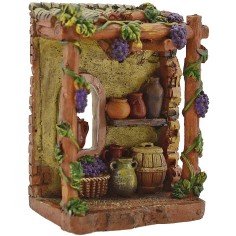 Bottega osteria in resina cm 7,5x4,5x10 h. Mondo Presepi