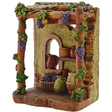 Bodega o taberna en resina de 7,5x4,5x10 cm. Mundo