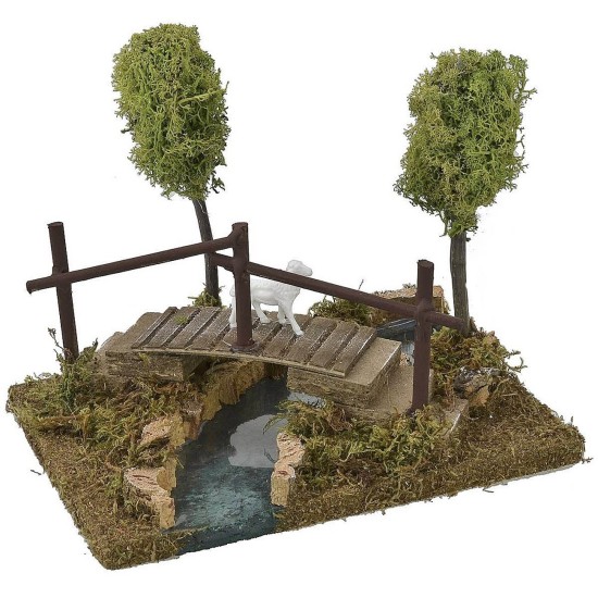 Laghetto componibile con ponte cm 20x14,5x16,5 h per statue da