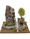 Pond depth effect with bridge and tree