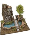 Pond depth effect with bridge and tree