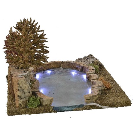Laghetto luminoso componibile cm 25x20,5x14 h per statue da