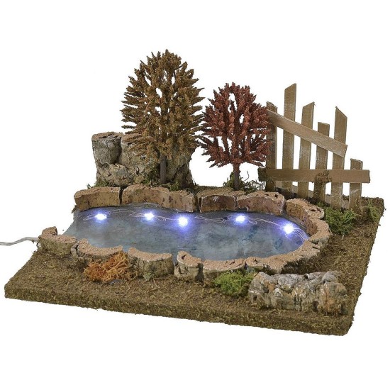 Modular luminous pond 25x20.5x14 h for statues of 8-10 cm