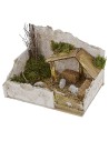 Establo para belén completo con ovejas de 20x14x13,5 cm h