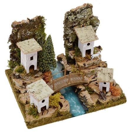 Paisaje en profundidad con río componible cm